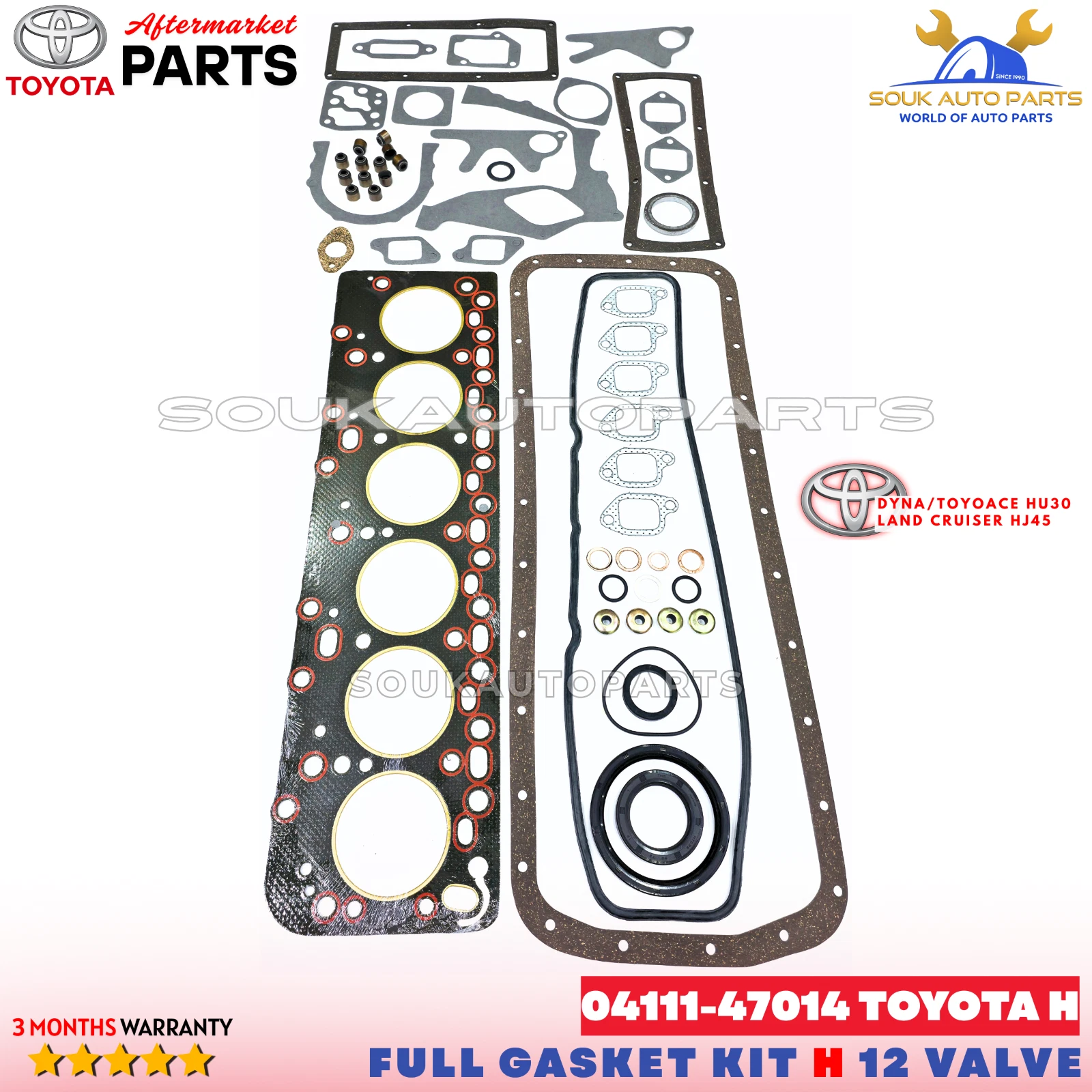 04111-47014 FULL GASKET KIT TOYOTA H FOR DYNA TOYOACE HU30 LAND CRUISER HJ45 3.6