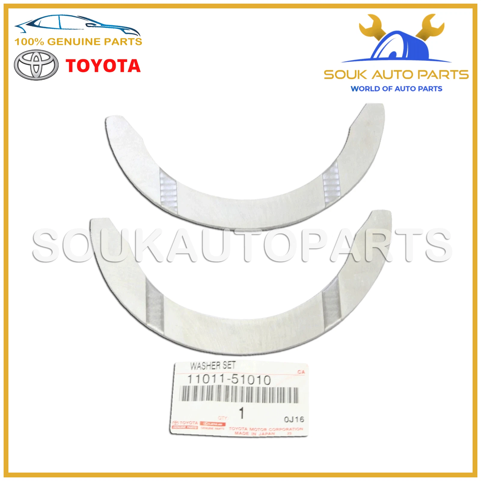 11011-51010 Genuine Toyota WASHER SET, CRANKSHAFT THRUST 1101151010 OEM