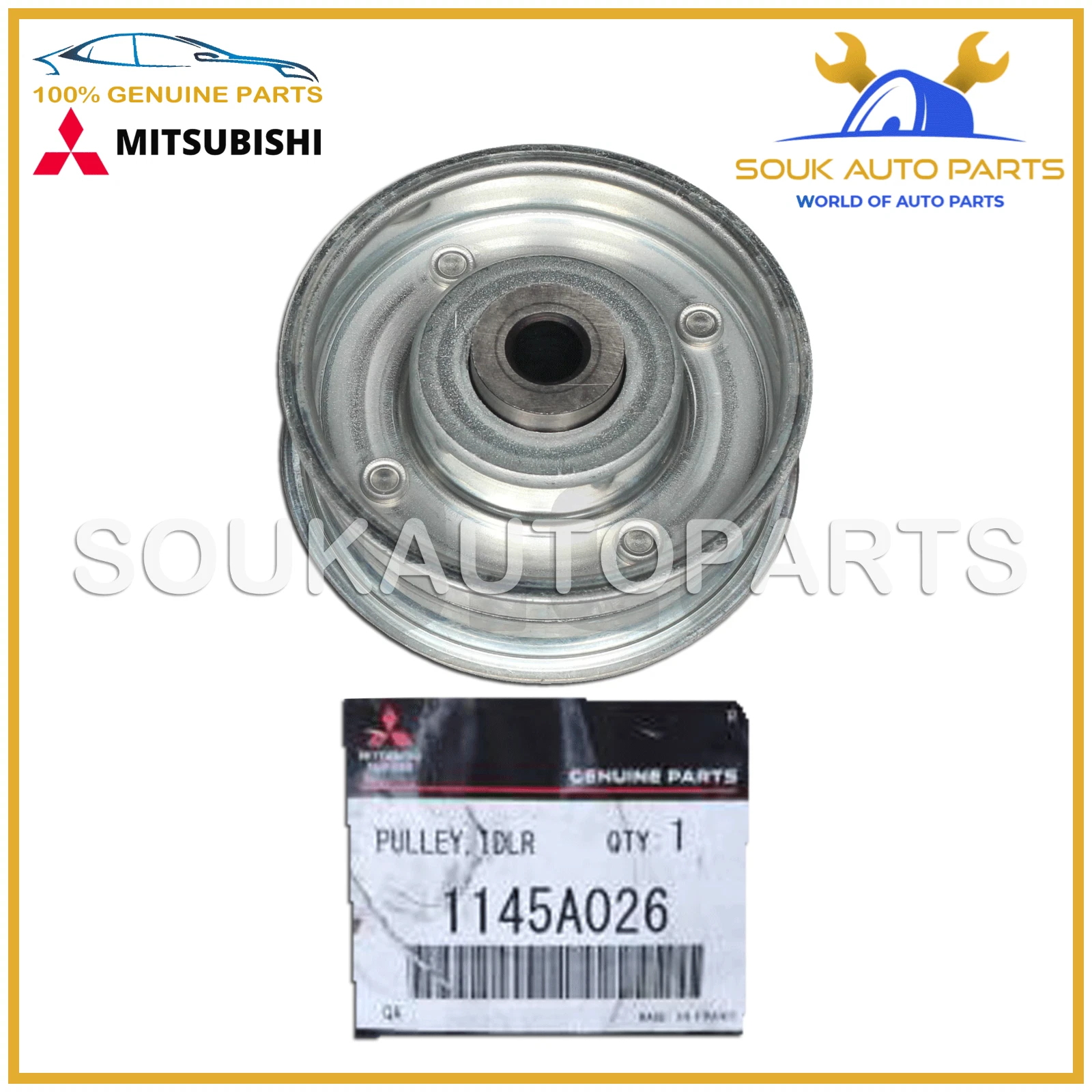 1145A026 Genuine OEM Mitsubishi PULLEY, TIMING BELT IDLER OEM MONTERO SPORT