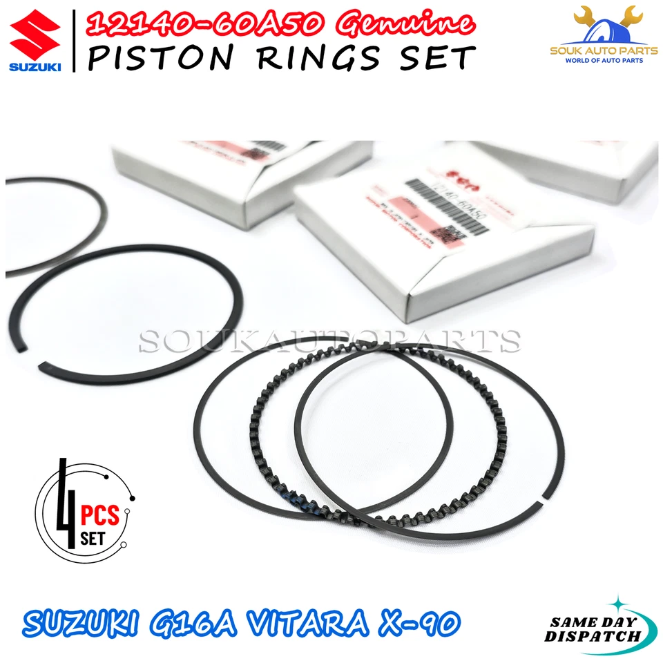 12140-60A50 Genuine Suzuki PISTON RINGS SET of 4 G16A VITARA X-90 ESCUDO OEM