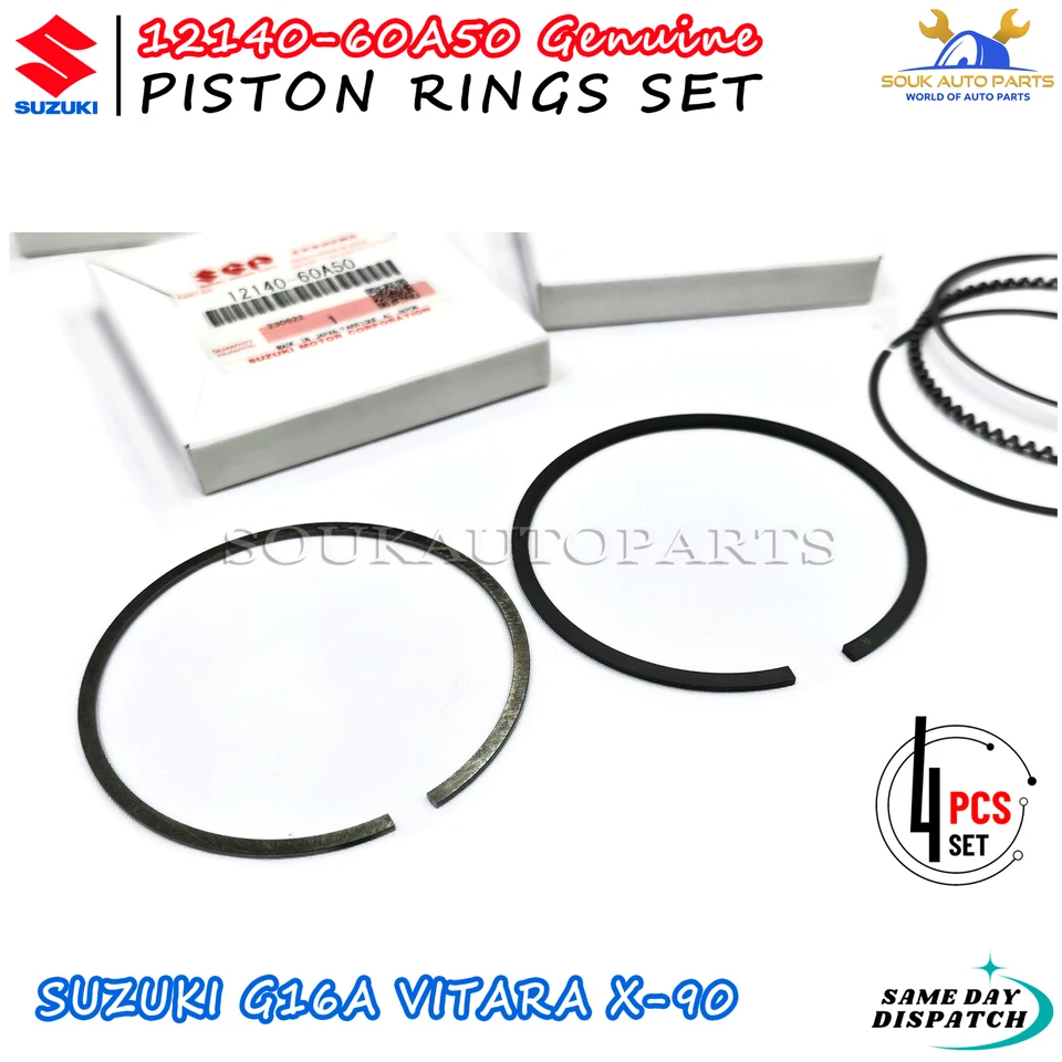 12140-60A50 Genuine Suzuki PISTON RINGS SET of 4 G16A VITARA X-90 ESCUDO OEM