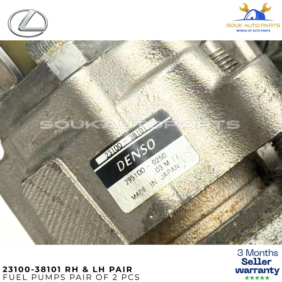 23100-38101 GAS HIGH PRESSUR FUEL PUMP RH LH PAIR 2007-2017 Lexus LS460 4.6L V8
