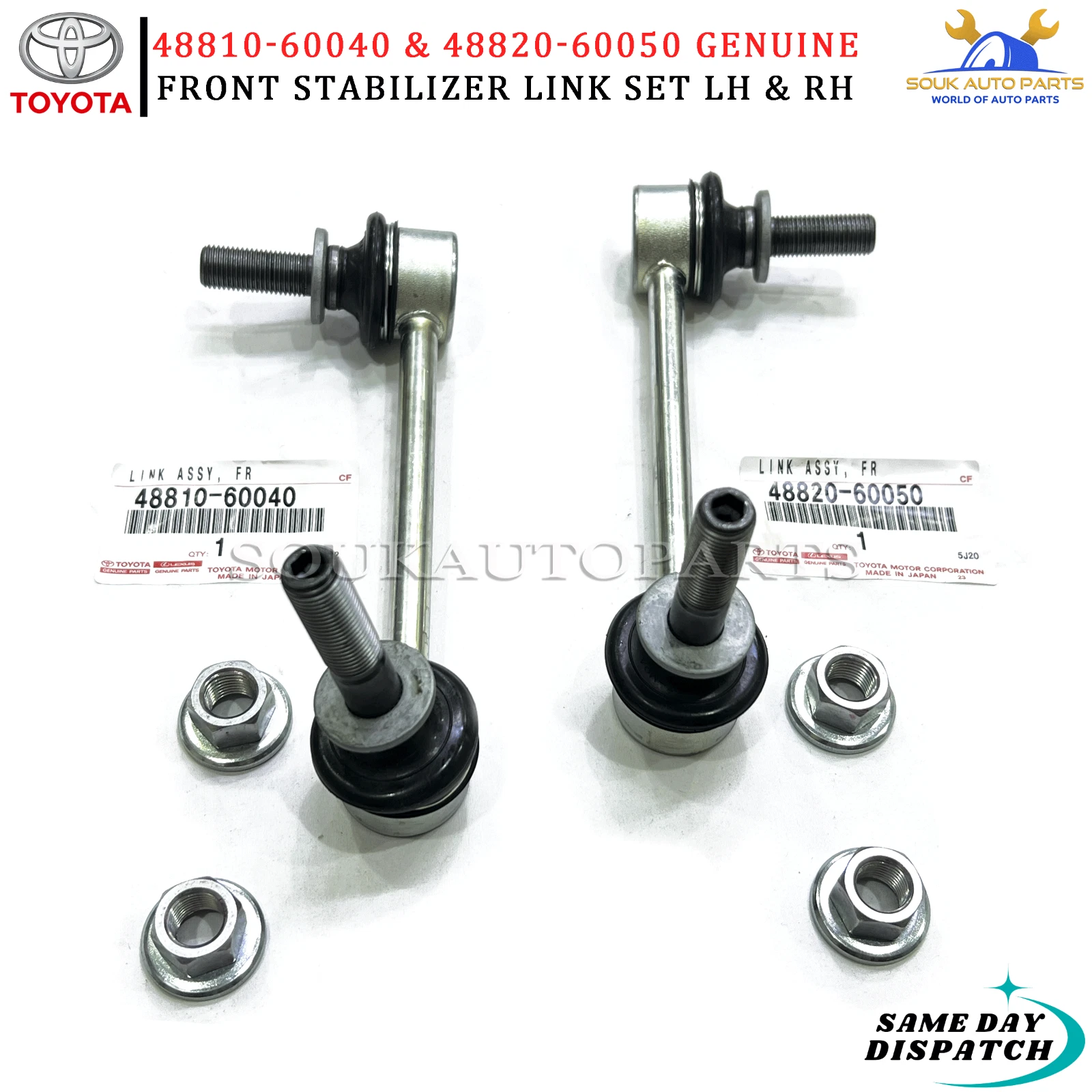 48810-60040 & 48820-60050 Genuine Toyota FRONT STABILIZER LINK SET LH & RH