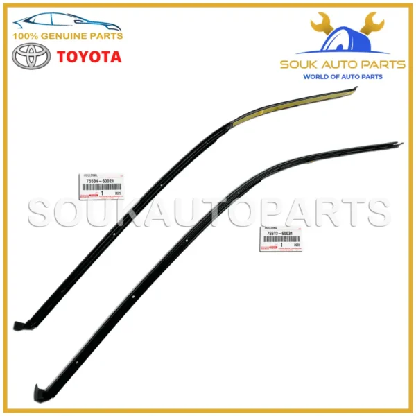 75533-60031 75534-60021 Genuine Toyota MOULDING SET, WINDSHIELD, OUTSIDE RH & LH