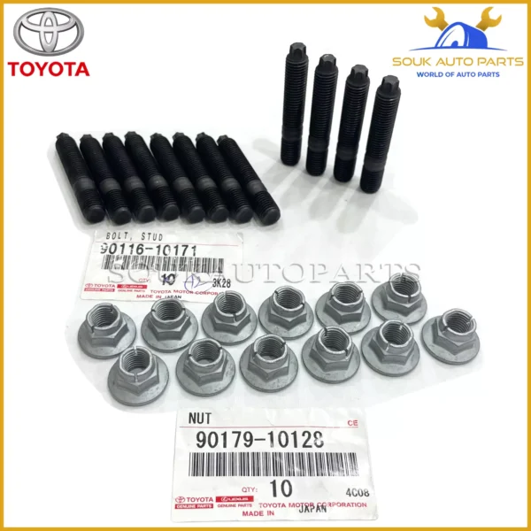 90116-10171 – 90179-10128 Genuine Toyota EXHAUST MANIFOLD NUT BOLT(STUD) SET