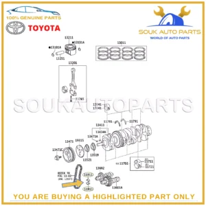 11911-28011-02 Genuine Toyota BEARING SET (8 PCS), BALANCESHAFT, NO.1 1AZ 2AZ-FE