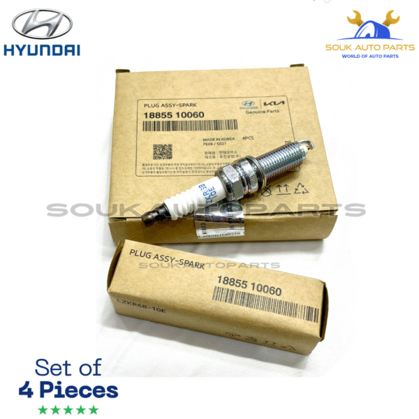 1885810060 Genuine Spark Plug Set of 4 Pcs For 11-17 Elantra 10-11 Kia Soul 1.6L