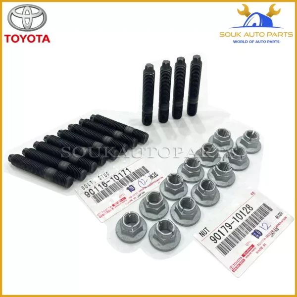 90116-10171 – 90179-10128 Genuine Toyota EXHAUST MANIFOLD NUT BOLT(STUD) SET