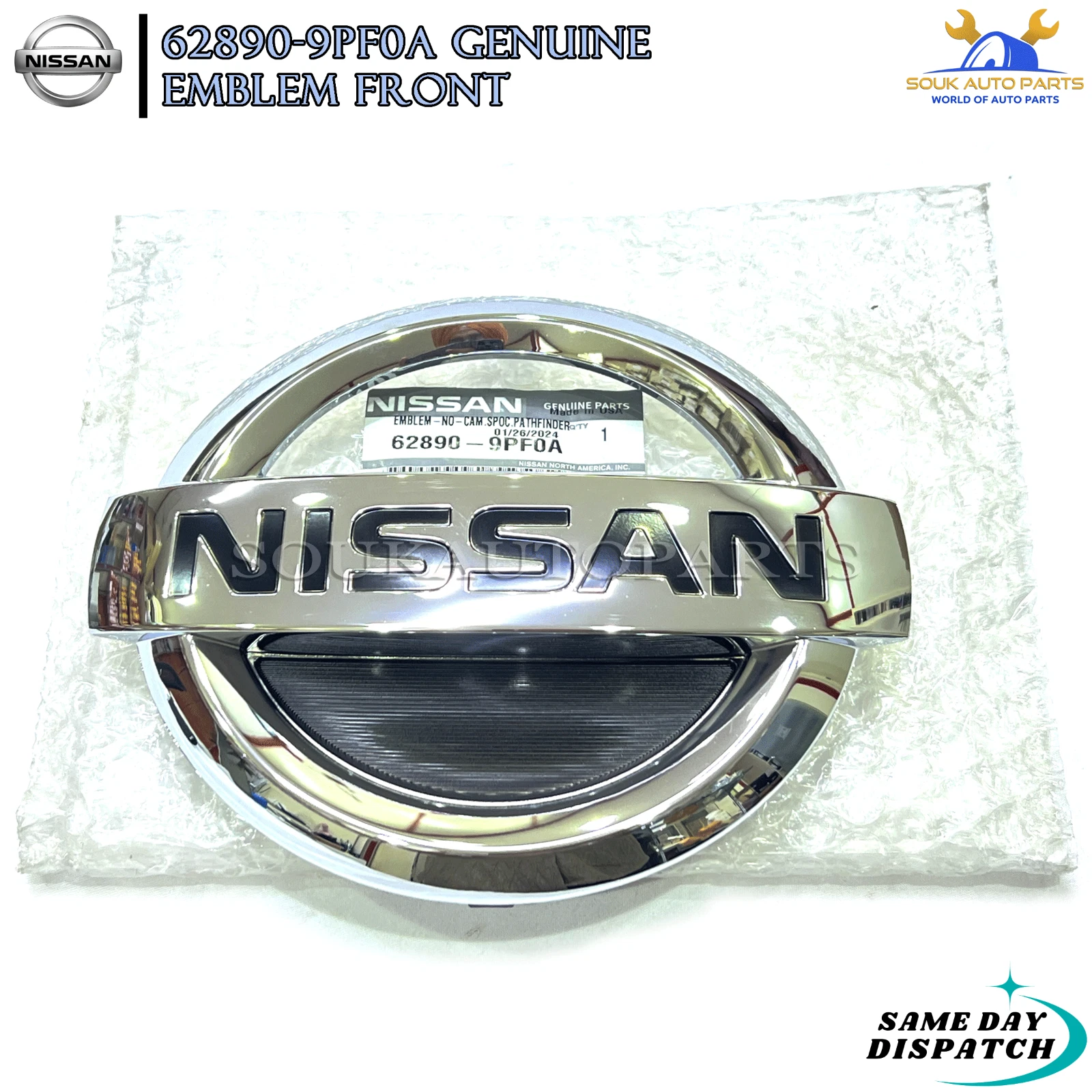 62890-9PF0A Genuine Nissan EMBLEM FRONT 628909PF0A OEM PATHFINDER