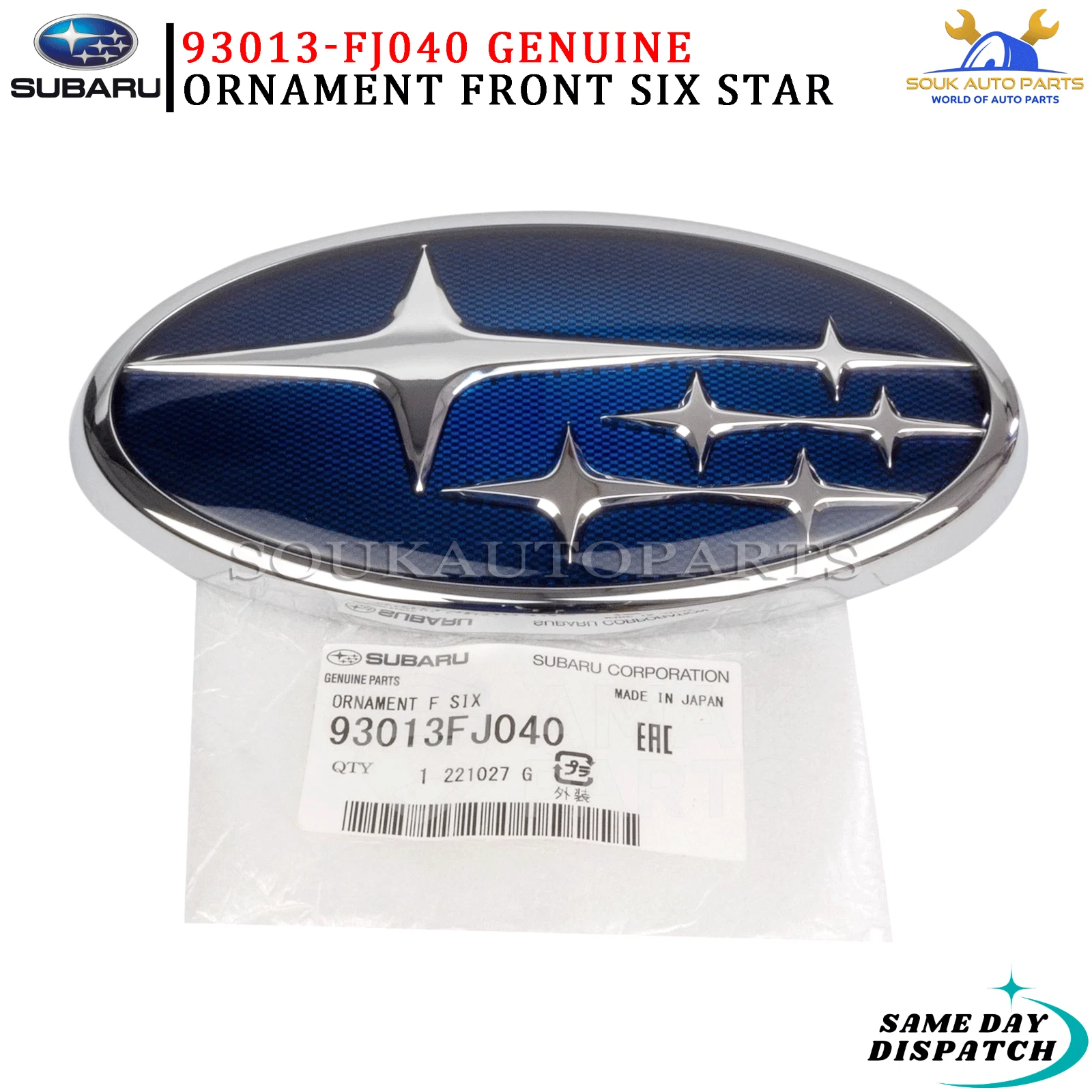 93013-FJ040 GENUINE SUBARU ORNAMENT F SIX 93013FJ040