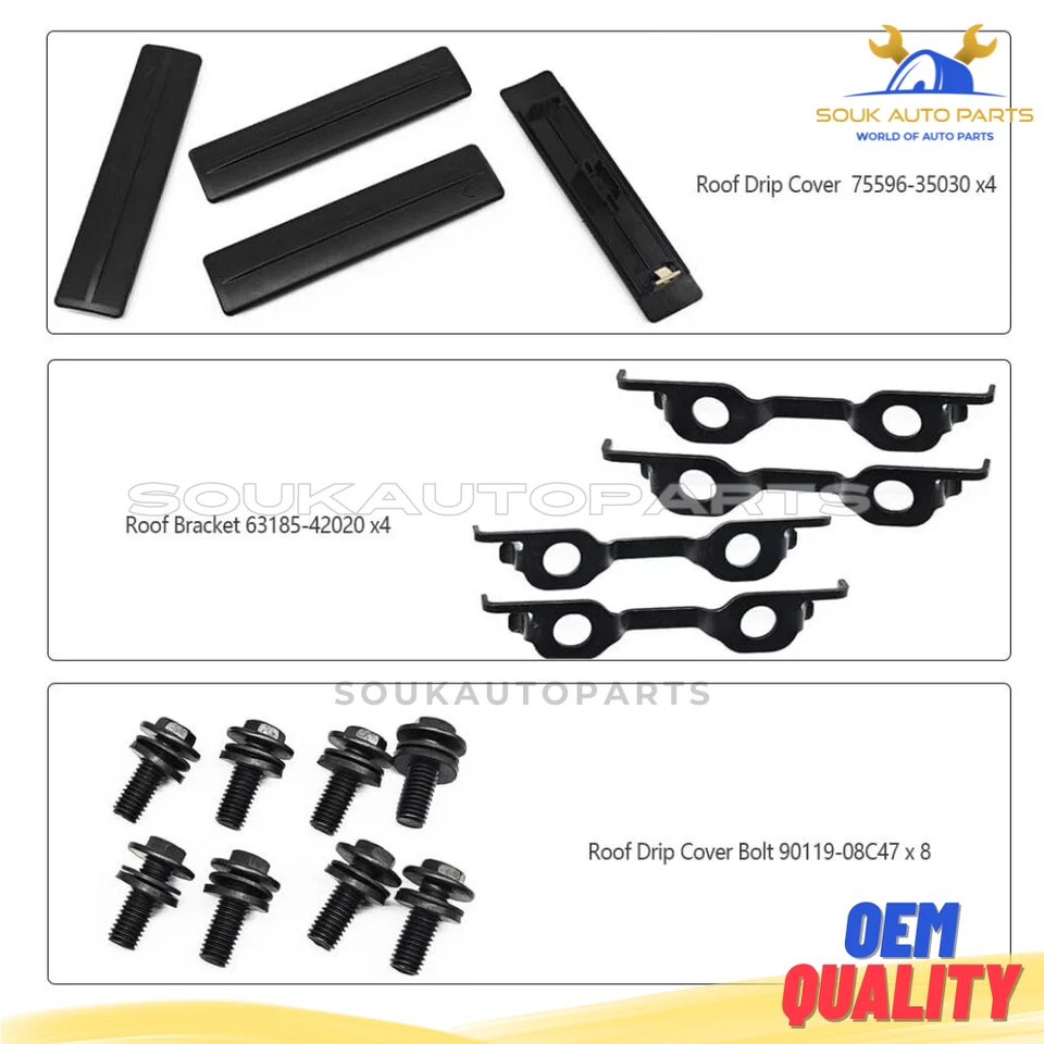 NEW OEM Roof Drip Rack Removal Kit Black For Toyota 4RUNNER 04-18 RAV4 06-17 4L