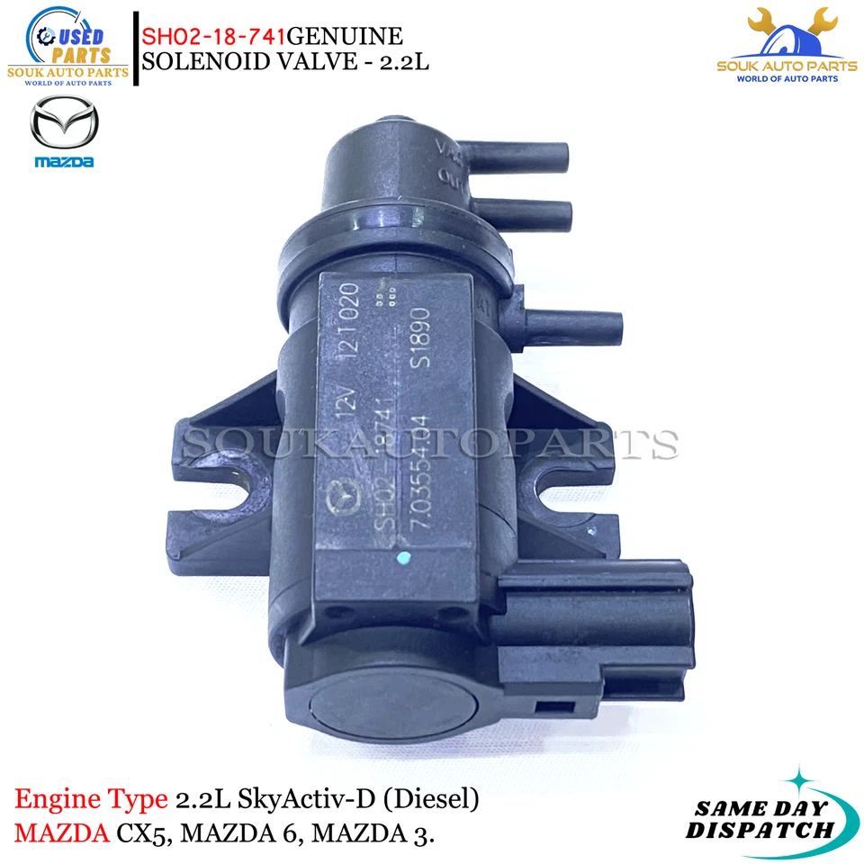Genuine Mazda SH02-18-741 Solenoid Valve – 2.2L SkyActiv Diesel CX-5/6/3 2012-21