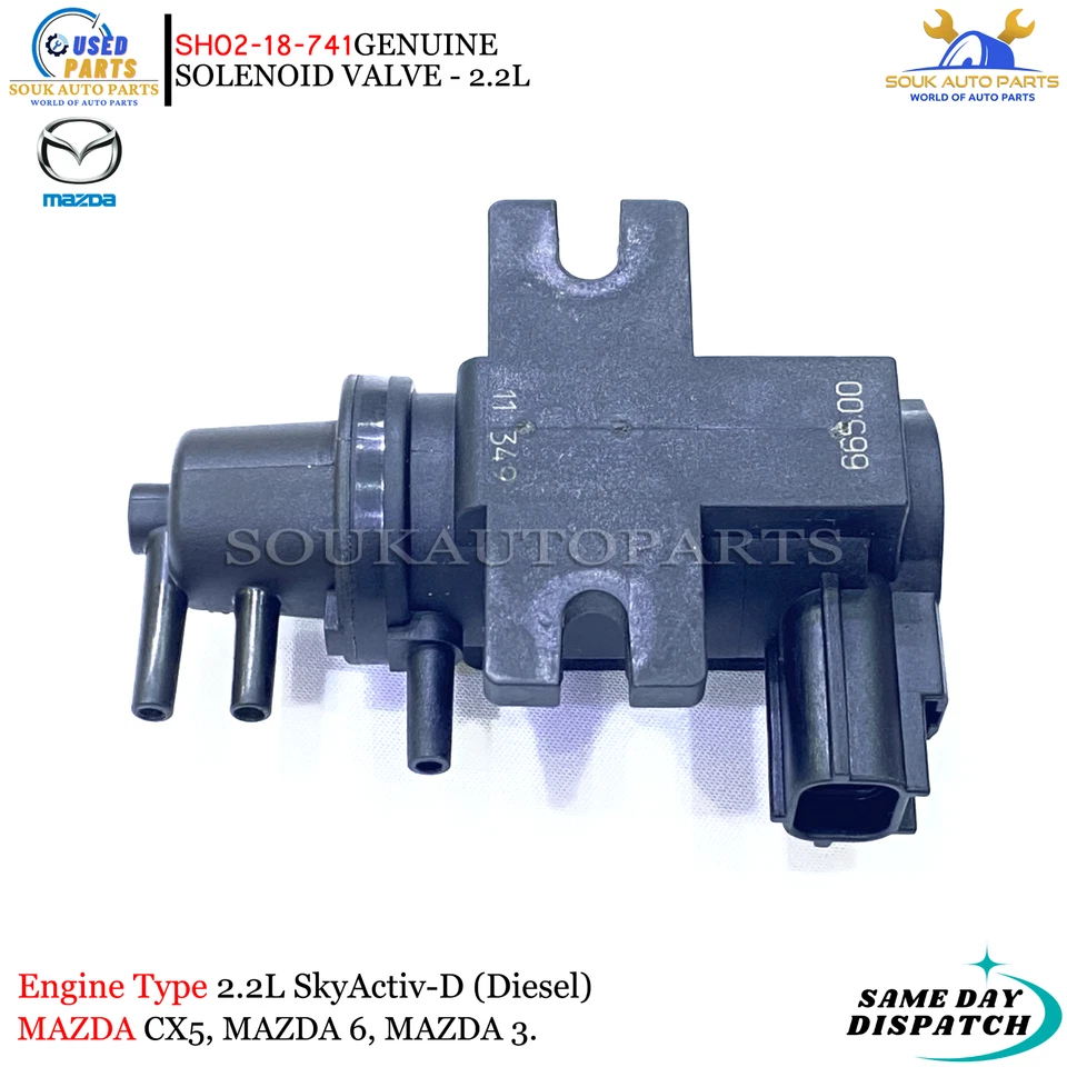 Genuine Mazda SH02-18-741 Solenoid Valve – 2.2L SkyActiv Diesel CX-5/6/3 2012-21