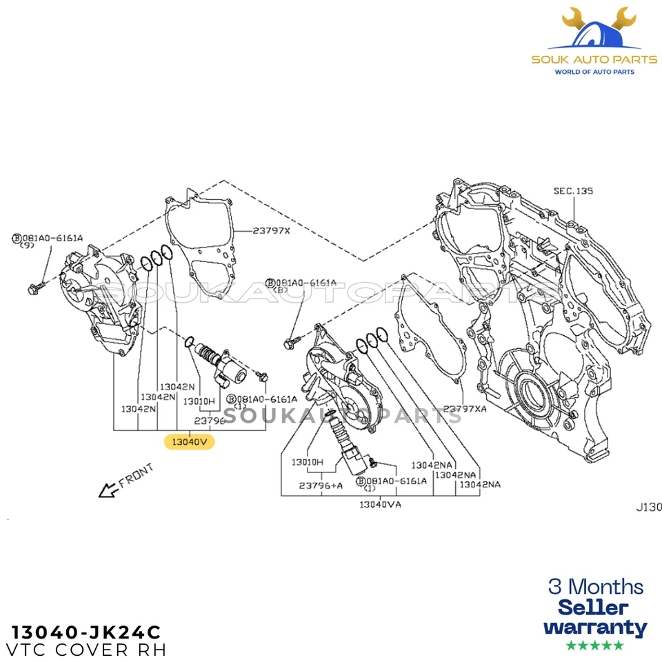 Genuine VTC Cover GASKET SET RH & LH For Infiniti G37 350Z 370Z