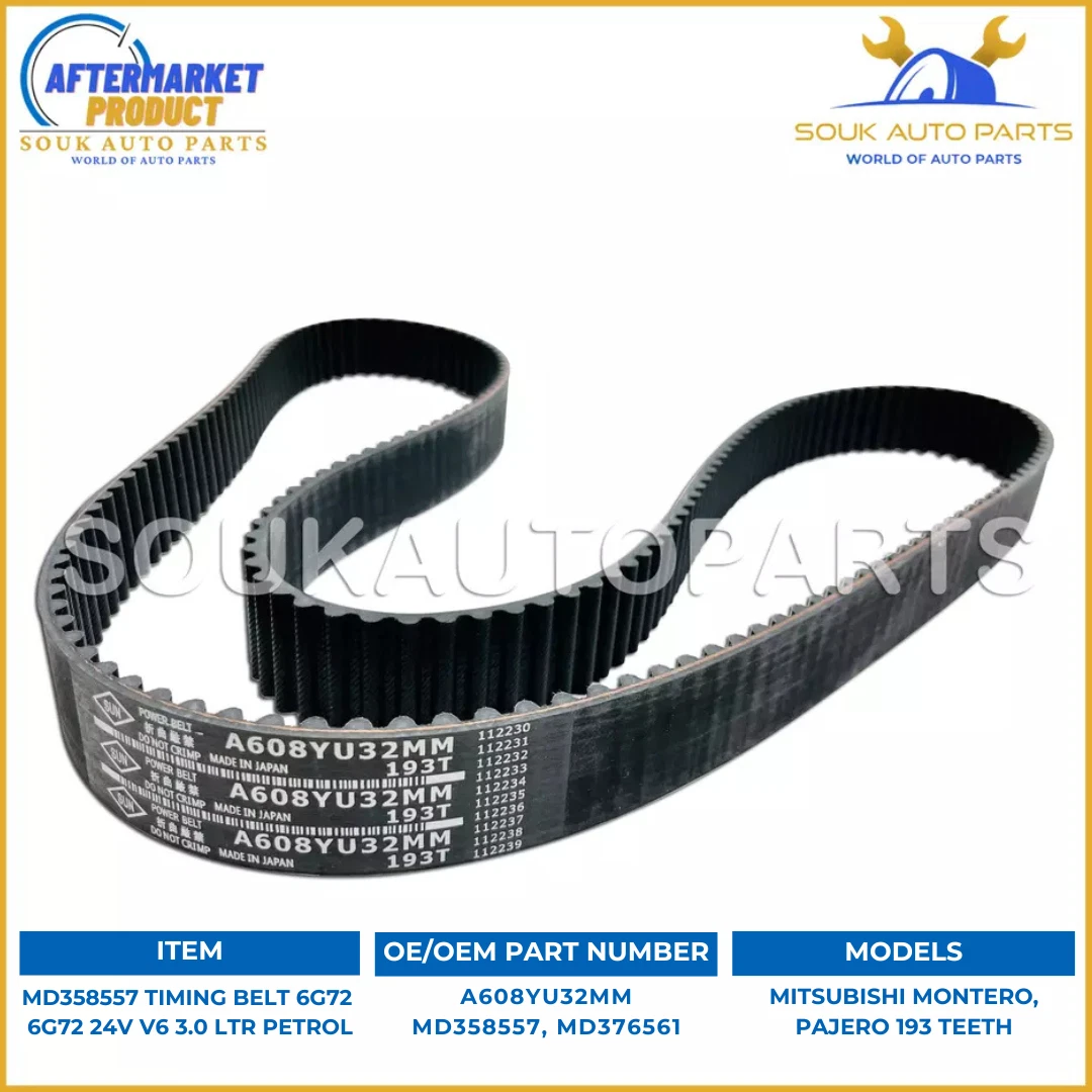A608YU32MM TIMING BELT 6G72 193 TEETH For Mitsubishi MONTERO PAJERO 3.0Ltr 2000-02