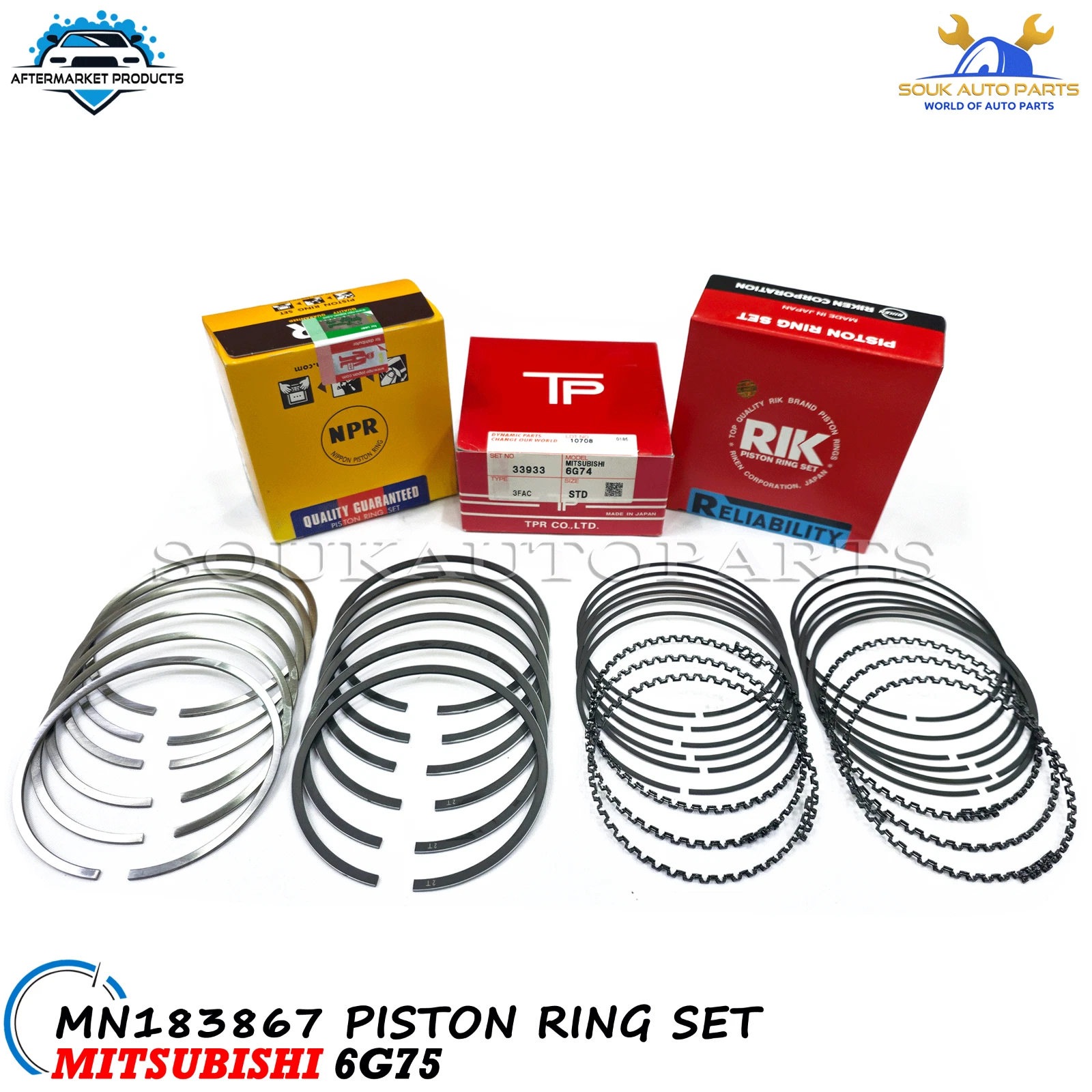 MN183867 Piston RING SET 6G75 95mm Std For Mitsubishi ENDEAVOR PAJERO 3.8Ltr