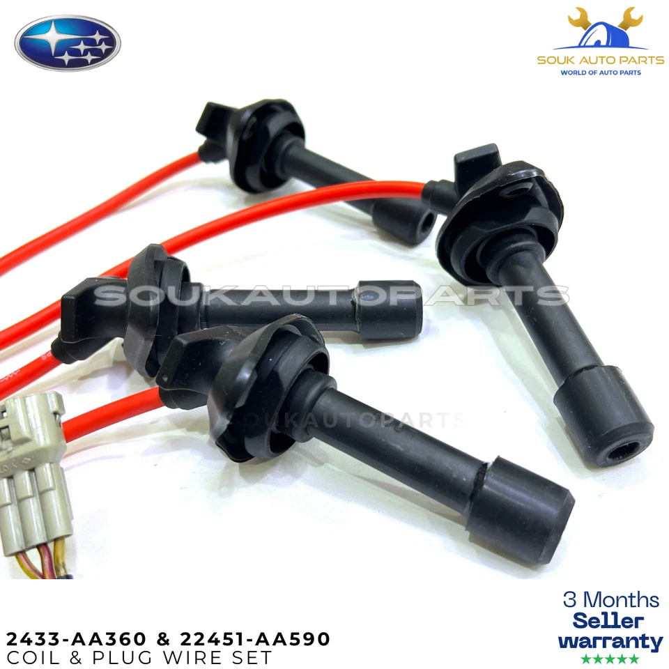 OEM Ignition Coil & Spark Plug Wires for JDM Subaru Impreza WRX STi EJ20K Turbo