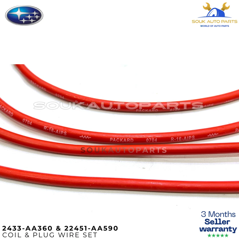 OEM Ignition Coil & Spark Plug Wires for JDM Subaru Impreza WRX STi EJ20K Turbo