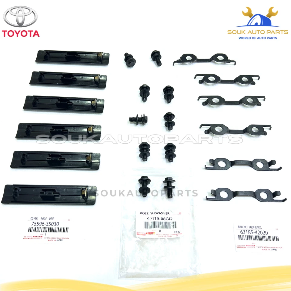 New Genuine Toyota ROOF RACK REMOVAL KIT W/COVERS 6 PCS 4RUNNER 04-18 RAV4 06-17