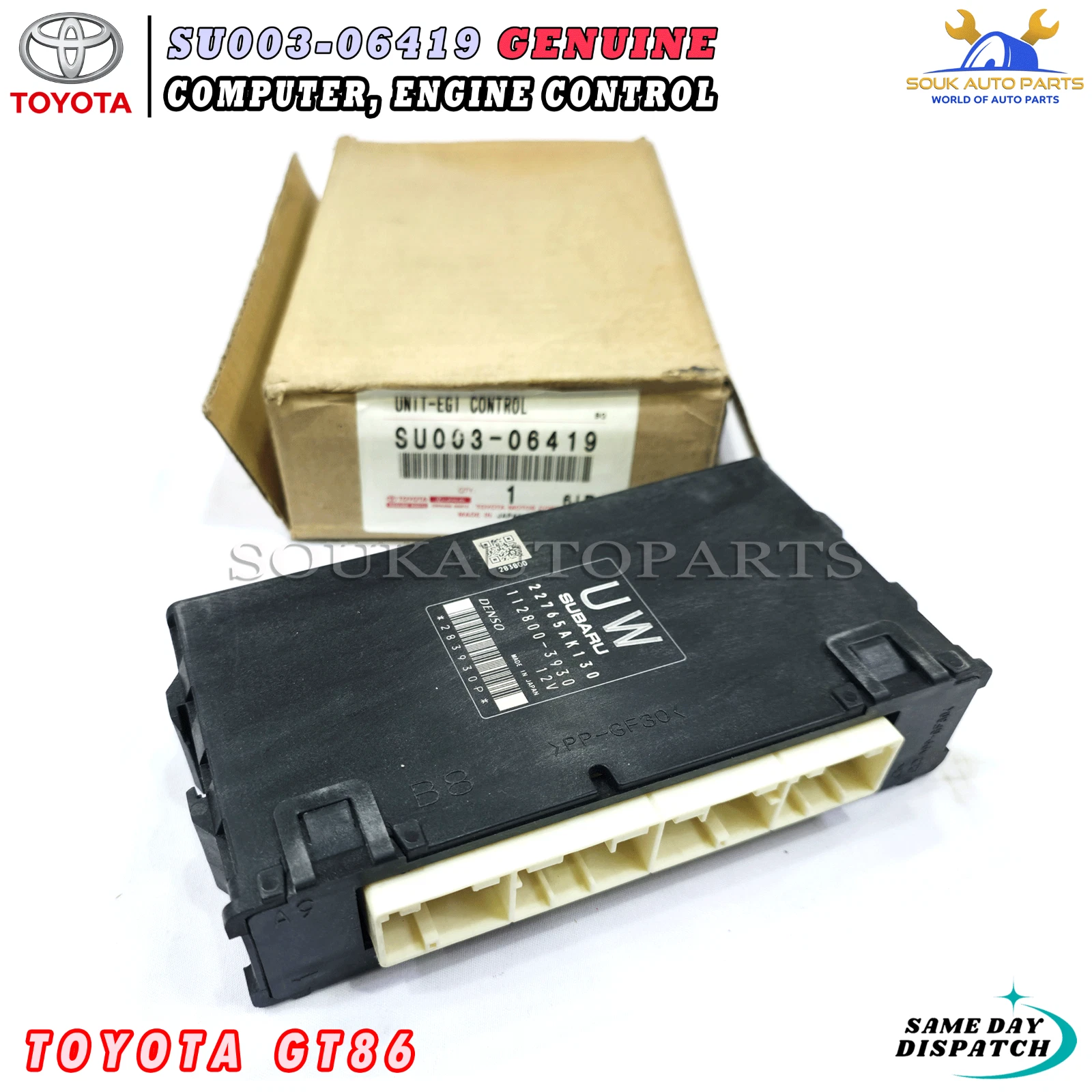 SU003-06419 Genuine OEM COMPUTER, ENGINE CONTROL For Toyota GT86
