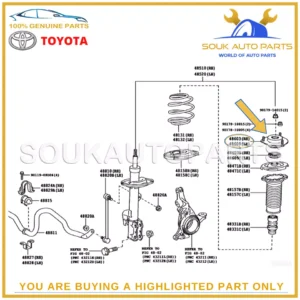 48609-48060 Genuine Toyota SUPPORT SET OF 2, FRONT SUSPENSION RH/LH