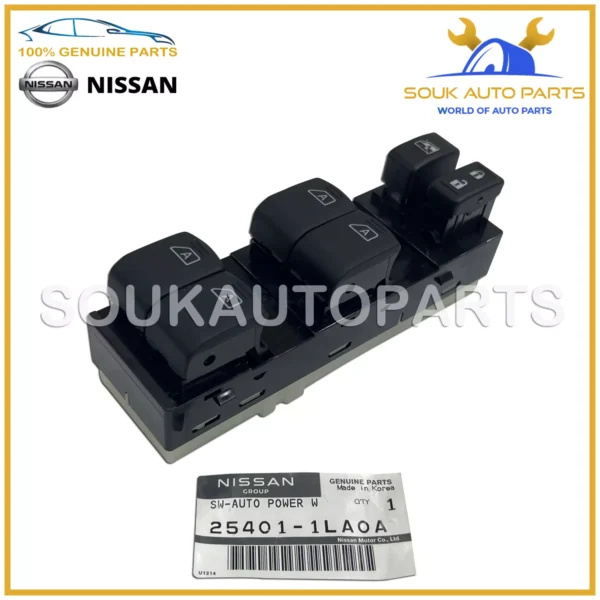 25401-1LA0A Genuine Nissan SWITCH ASSY-POWER WINDOW, MAIN 254011LA0A PATROL