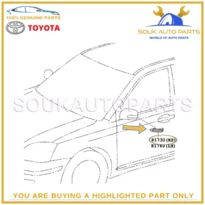 81730-05050 Genuine Toyota SIDE TURN SIGNAL LAMP ASSY, RH 8173005050 OEM