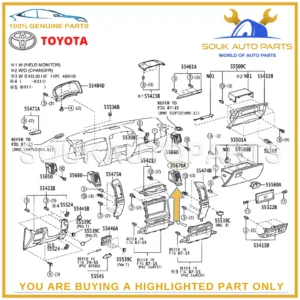 55670-60090 Genuine Toyota REGISTER ASSY, INSTRUMENT PANEL, CENTER 5567060090