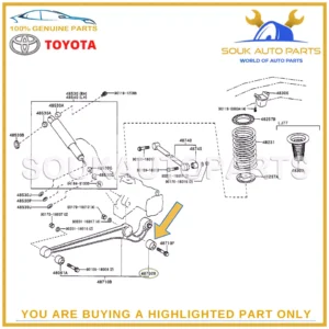 48702-60060 Genuine Toyota BUSH SUB-ASSY, TRAILING ARM, NO.1 4870260060 OEM
