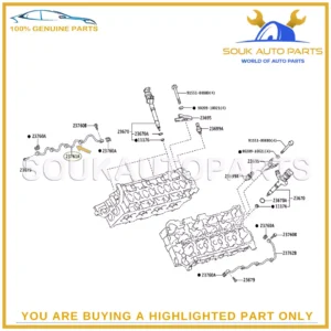 23761-51010 Genuine Toyota PIPE ASSY, NOZZLE LEAKAGE 2376151010 OEM LAND CRUISER