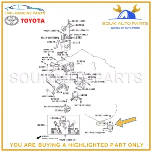 12372-20060 Genuine Toyota INSULATOR, ENGINE MOUNTING, LH(FOR TRANSVERSE ENGINE)