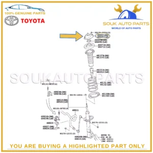 48609-48020 Genuine Toyota SUPPORT SUB-ASSY, FRONT SUSPENSION, RH/LH 4860948020