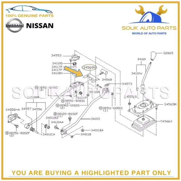 34560-5M400 Genuine Nissan BRACKET ASSY-HOLDER RUBBER 345605M400 OEM