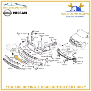 62256-1LA0A Genuine Nissan FINISHER-FOG LAMP, RH 622561LA0A OEM