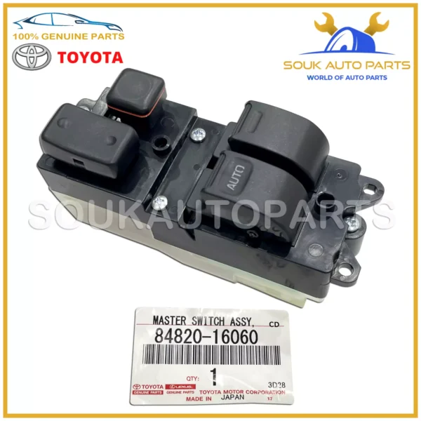 84820-16060 Genuine Toyota MASTER SWITCH ASSY, POWER WINDOW REGULATOR 8482016060