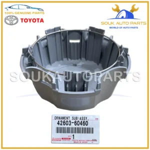 42603-60460 Genuine Toyota ORNAMENT SUB-ASSY, WHEEL HUB (FRONT) 4260360460 OEM