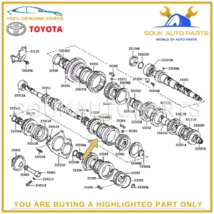 33368-20090 Genuine Toyota RING, SYNCHRONIZER (FOR 3RD GEAR) 3336820090 OEM