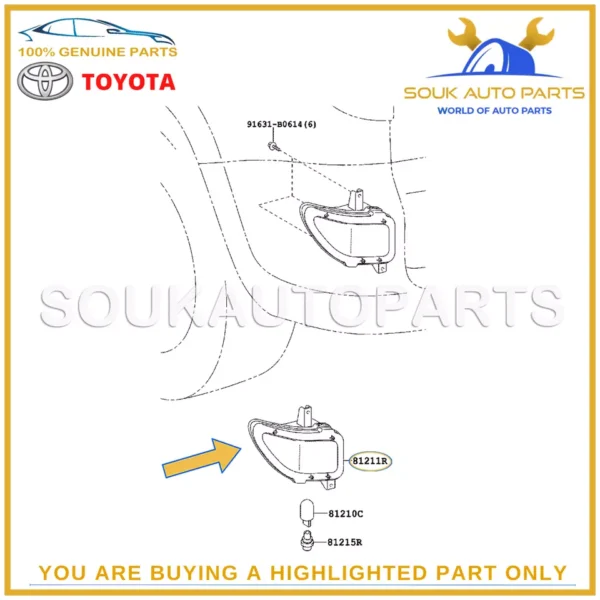 81456-42010 Genuine Toyota LENS, REAR FOG LAMP Toyota RAV4 Vanguard 8145642010