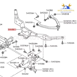 544B2-EG300 Genuine Nissan BAR ASSY-CROSS, FRONT OEM