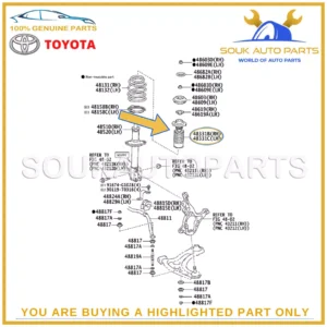 48304-0D150 Genuine Toyota BUMPER SUB-ASSY, FRONT SPRING, NO.1 483040D150 OEM