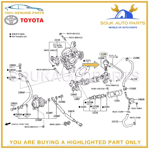 23280-75010 Genuine Toyota FUEL PRESSURE REGULATOR ASSY 2328075010 OEM