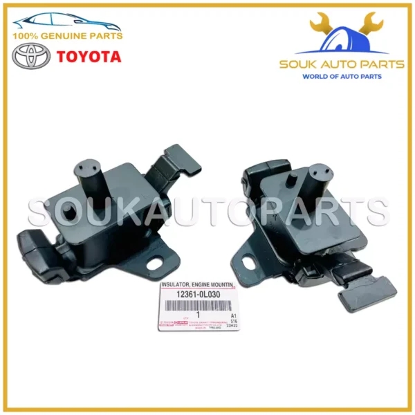 12361-0L030 Genuine Toyota INSULATOR SET (2PCS), ENGINE MOUNTING, FRONT 1KD 2KD
