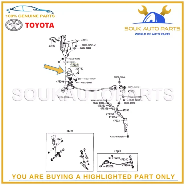 47910-60090 Genuine Toyota VALVE ASSY, LOAD SENSING PROPORTIONING 4791060090 OEM