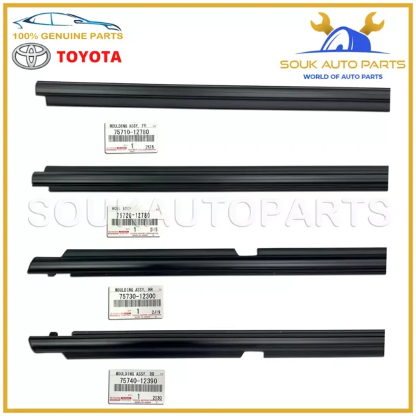 Genuine Toyota FRONT & REAR DOOR BELT MOULDING WEATHERSTRIP SET Corolla 09-12