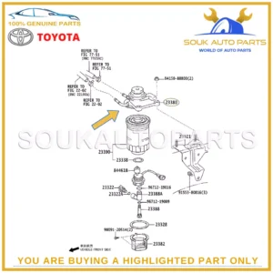 23380-30161 Genuine Toyota CAP ASSY, FUEL FILTER 2338030161 OEM