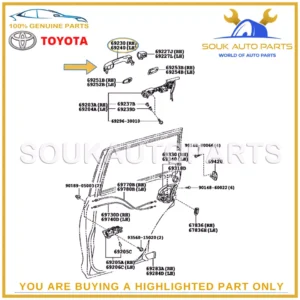 69210-60170-C0 Genuine Toyota HANDLE ASSY, REAR DOOR OUTSIDE, RH/LH GX400 GX460