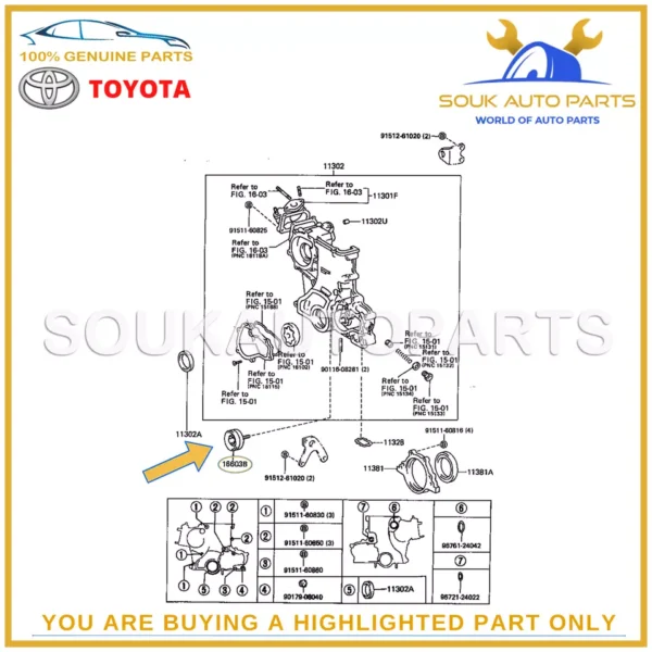 16603-66010 Genuine Toyota PULLEY SUB-ASSY, IDLER LAND CRUISER LEXUS LX450
