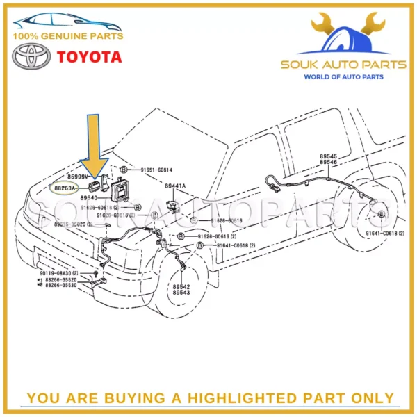 88263-24020 Genuine Toyota RELAY ASSY, STARTER 8826324020 OEM