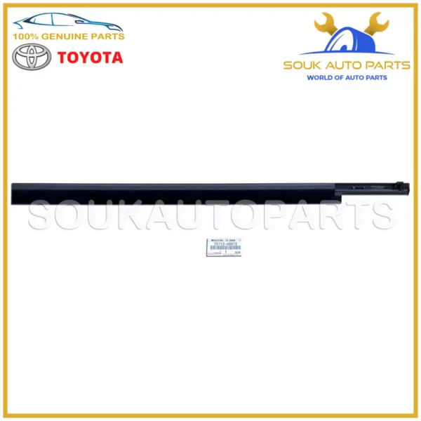 75712-60072 Genuine Toyota MOULDING, FRONT DOOR BELT, LH 7571260072 OEM
