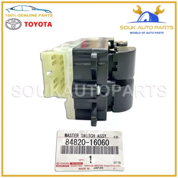84820-16060 Genuine Toyota MASTER SWITCH ASSY, POWER WINDOW REGULATOR 8482016060